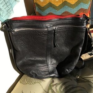 Rough & Tumble black pebble leather hobo bag